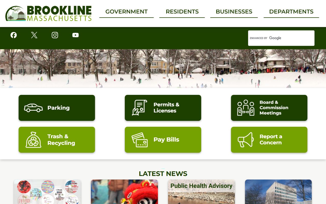 Brookline city website for Brookline family court records resources