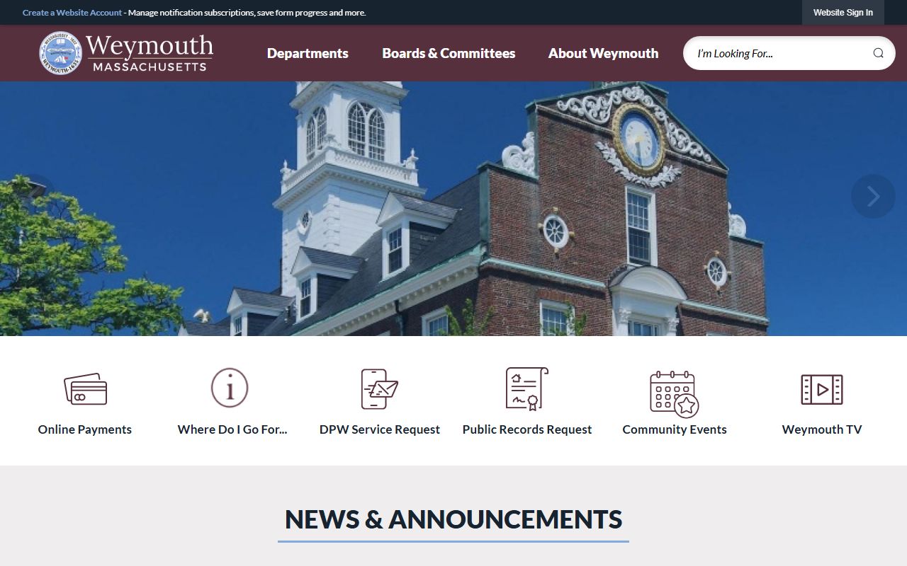 Weymouth city website for local resources related to Weymouth family court records