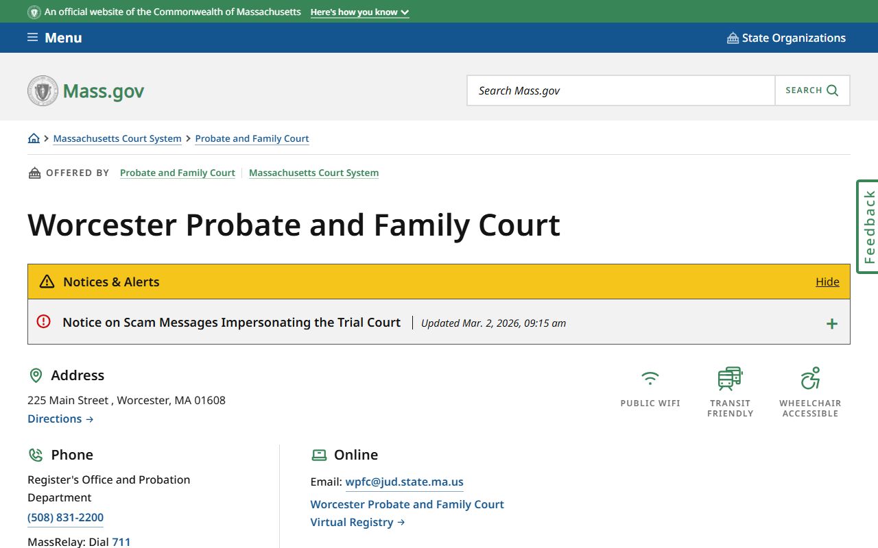Worcester Probate and Family Court for Worcester family court records