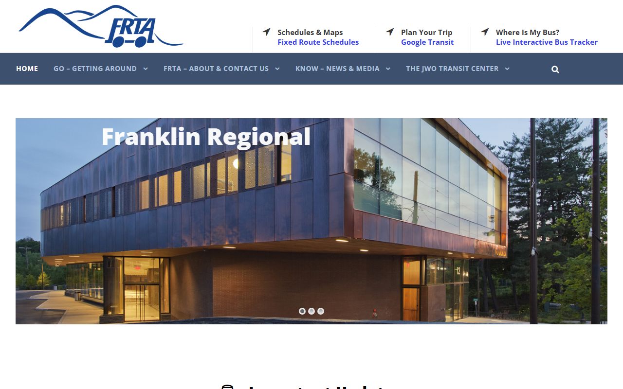 Franklin Regional Transit Authority bus service for reaching the Greenfield family courthouse